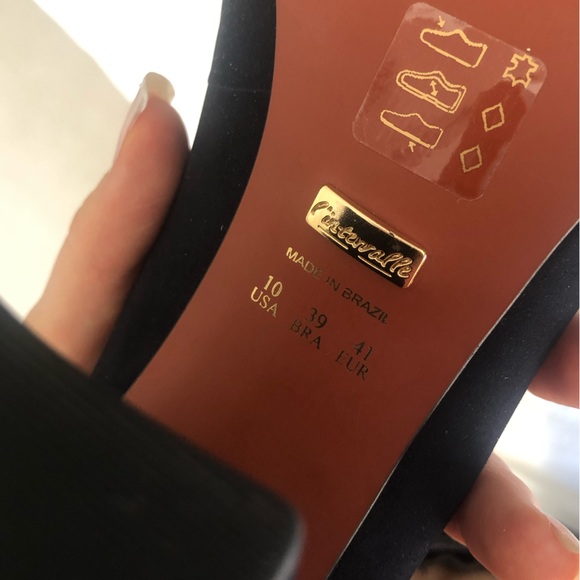 MARTA MIDNIGHT BLACK (deep navy) NUBUCK leather block heels, size 41 (US 10) - Picture 9 of 9